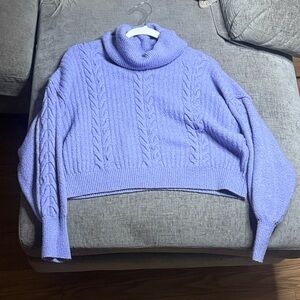 Wild Fable Lilac Cable Knit Turtleneck Sweater